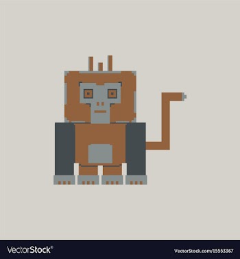 Pixel gorilla vector image