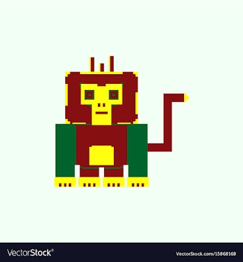 Pixel gorilla vector image