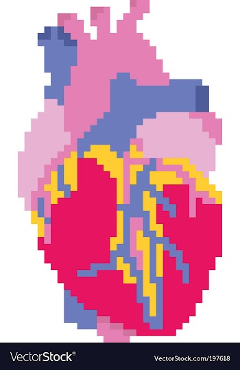 Pixel heart vector image
