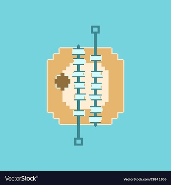 Pixel icon in flat style bbq meat vector image