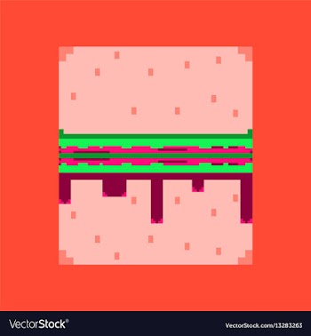 Pixel icon in flat style burger vector image