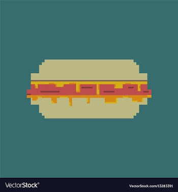 Pixel icon in flat style burger vector image