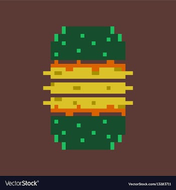 Pixel icon in flat style burger vector image