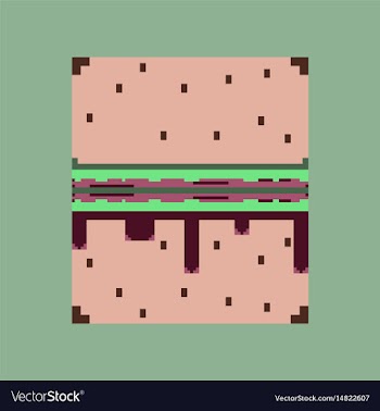 Pixel icon in flat style burger vector image