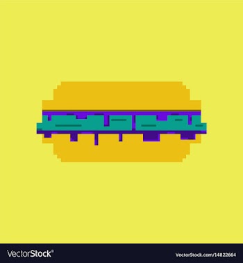 Pixel icon in flat style burger vector image