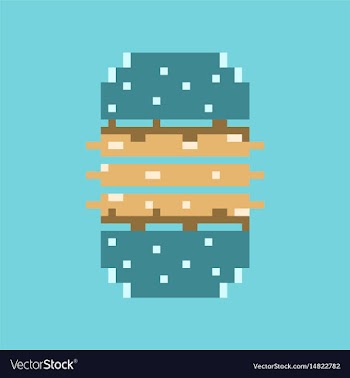 Pixel icon in flat style burger vector image