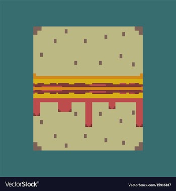 Pixel icon in flat style burger vector image