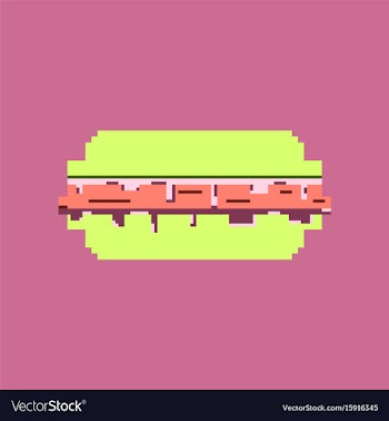 Pixel icon in flat style burger vector image