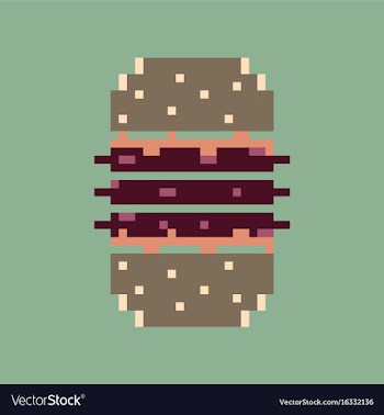 Pixel icon in flat style burger vector image