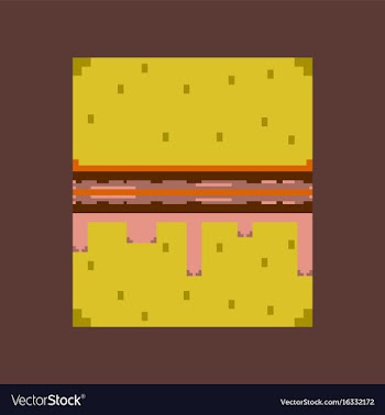 Pixel icon in flat style burger vector image