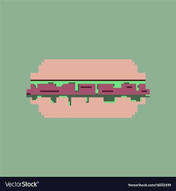 Pixel icon in flat style burger vector image