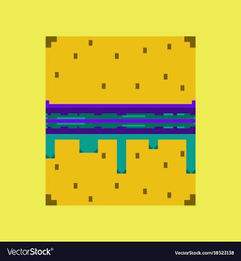 Pixel icon in flat style burger vector image