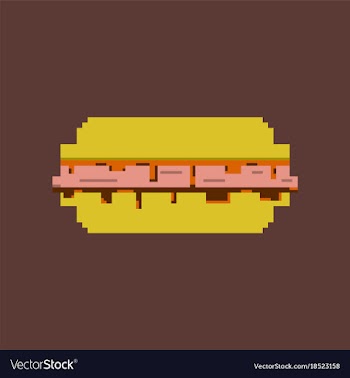 Pixel icon in flat style burger vector image