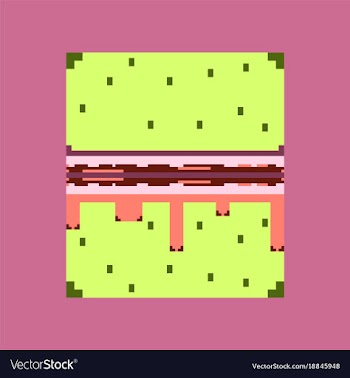 Pixel icon in flat style burger vector image