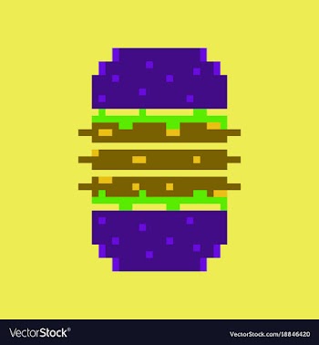 Pixel icon in flat style burger vector image