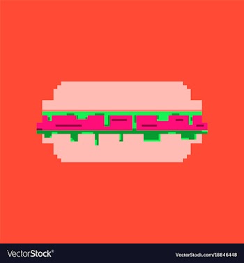 Pixel icon in flat style burger vector image