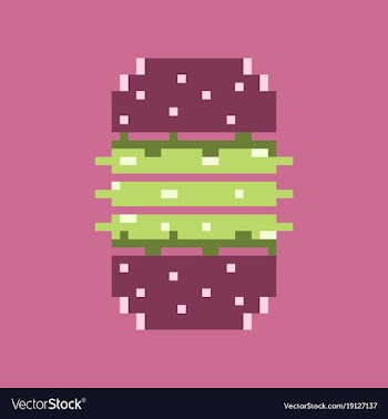 Pixel icon in flat style burger vector image