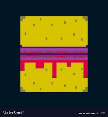 Pixel icon in flat style burger vector image