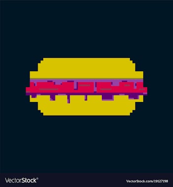 Pixel icon in flat style burger vector image