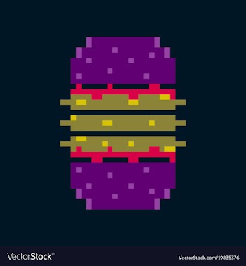 Pixel icon in flat style burger vector image