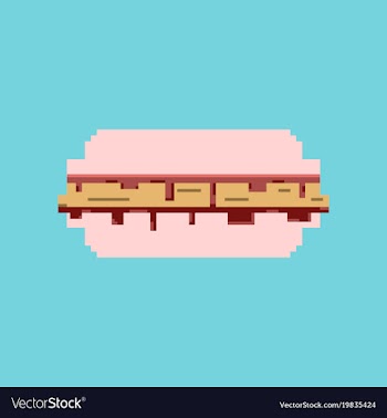 Pixel icon in flat style burger vector image