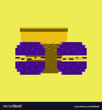 Pixel icon in flat style burgers and a glass of vector image