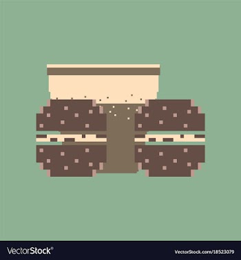 Pixel icon in flat style burgers and a glass of vector image