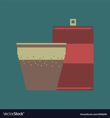 Pixel icon in flat style can of soda and glass vector image