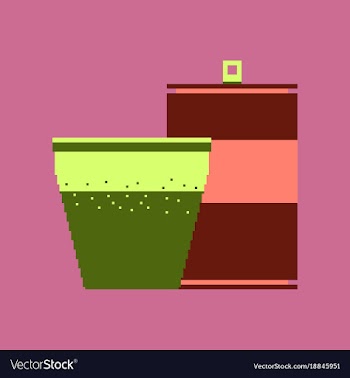 Pixel icon in flat style can of soda and glass vector image