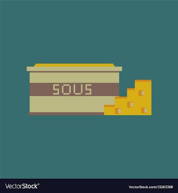 Pixel icon in flat style cheese sauce vector image