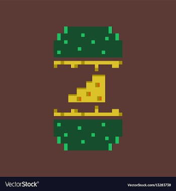 Pixel icon in flat style cheeseburger vector image