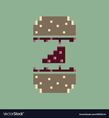 Pixel icon in flat style cheeseburger vector image