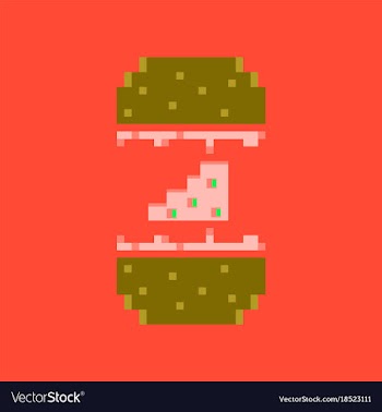 Pixel icon in flat style cheeseburger vector image