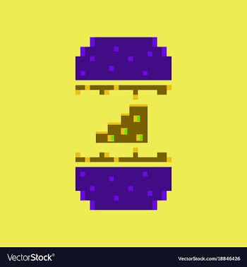 Pixel icon in flat style cheeseburger vector image