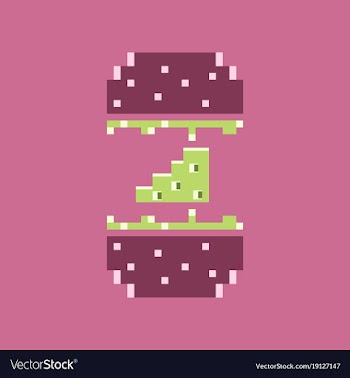 Pixel icon in flat style cheeseburger vector image
