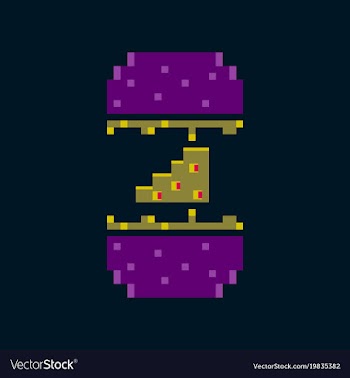 Pixel icon in flat style cheeseburger vector image