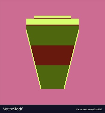 Pixel icon in flat style coffee to go vector image