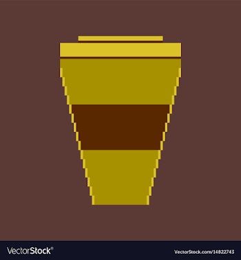 Pixel icon in flat style coffee to go vector image