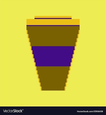 Pixel icon in flat style coffee to go vector image