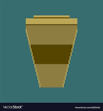 Pixel icon in flat style coffee to go vector image