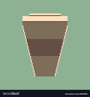 Pixel icon in flat style coffee to go vector image