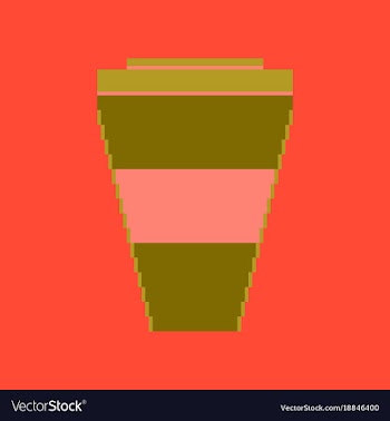 Pixel icon in flat style coffee to go vector image