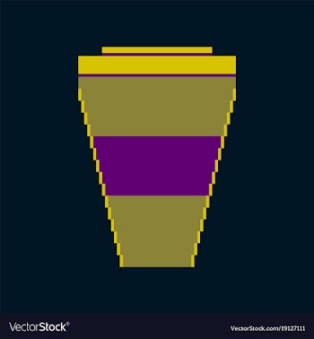 Pixel icon in flat style coffee to go vector image