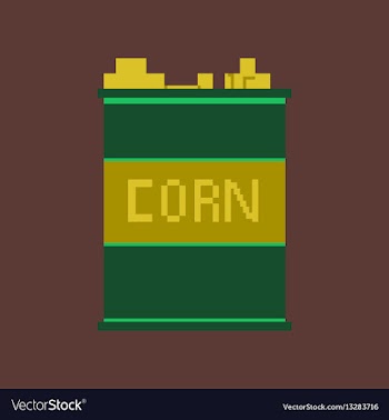 Pixel icon in flat style corn in glass vector image