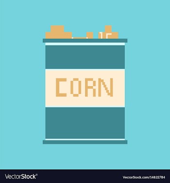 Pixel icon in flat style corn in glass vector image
