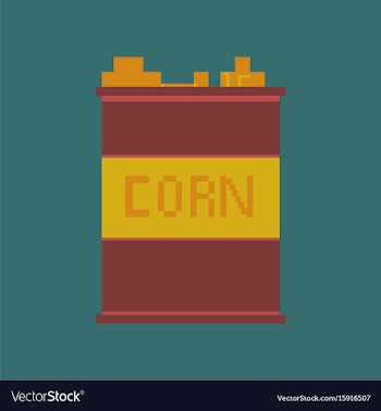 Pixel icon in flat style corn in glass vector image