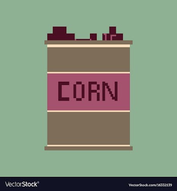 Pixel icon in flat style corn in glass vector image