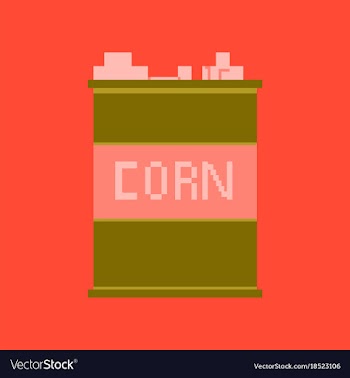 Pixel icon in flat style corn in glass vector image