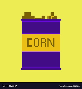 Pixel icon in flat style corn in glass vector image