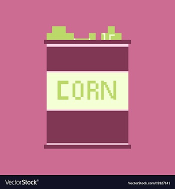 Pixel icon in flat style corn in glass vector image
